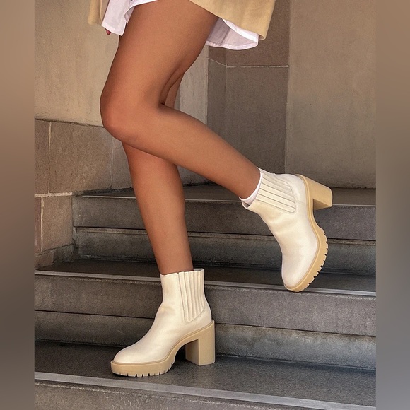 Dolce Vita Castor H2O Boots in Ivory Leather - Picture 1 of 6